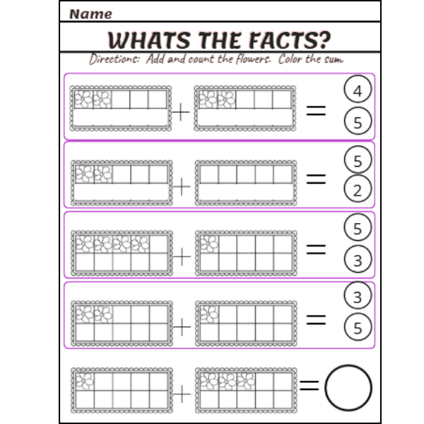 Math Facts 1-10 Addition and Subtraction - Downloadable PDF