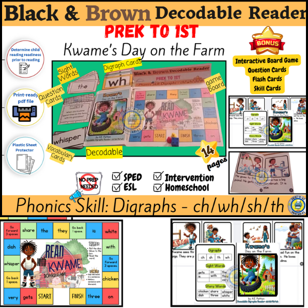 Kwame's Day on the Farm - Black and Brown Decodable Reader