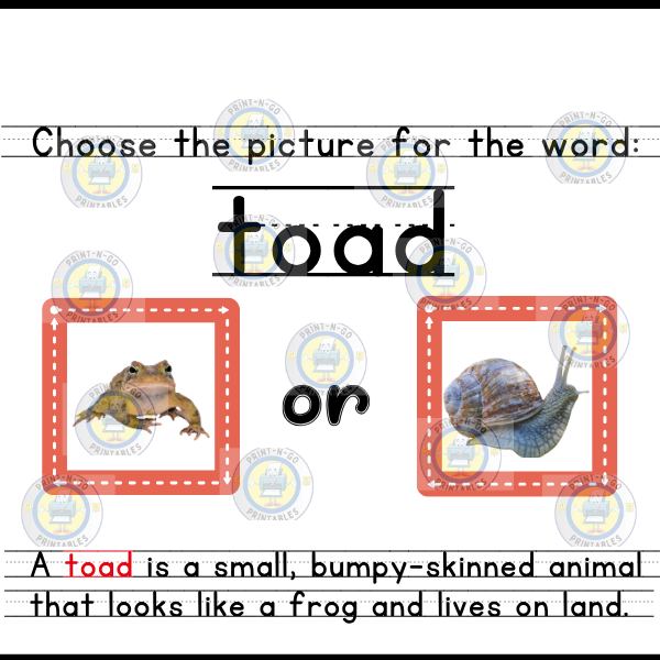 Word and Picture Match PDF in PreK