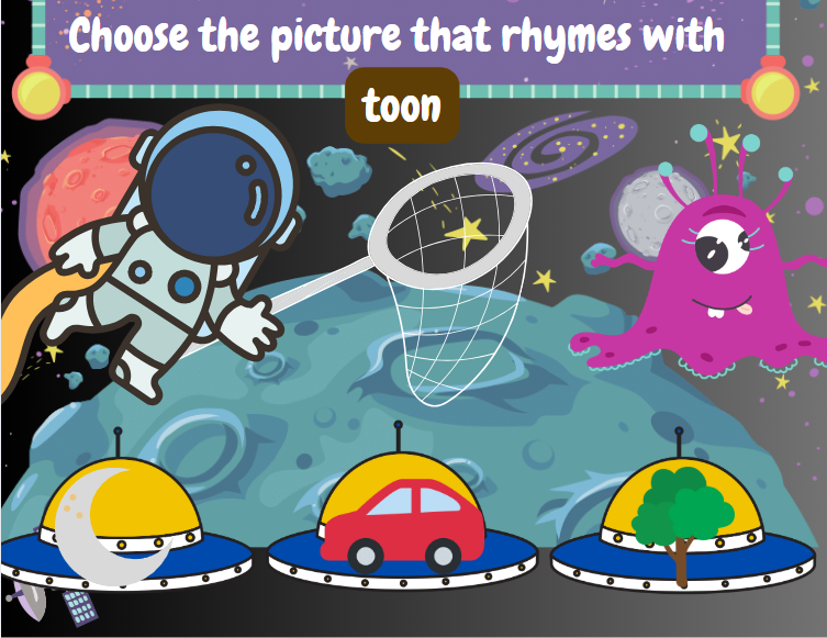 Space Jam Rhyme Time - Prek-1st - printable/digital game mats