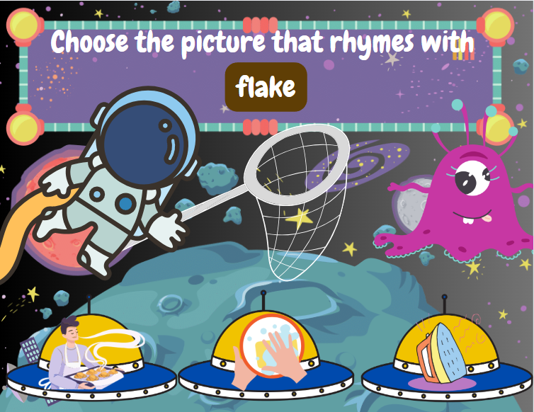 Space Jam Rhyme Time - Prek-1st - printable/digital game mats