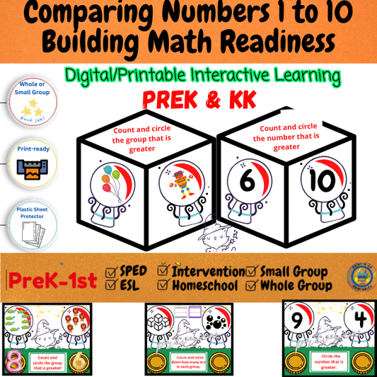 Comparing Numbers 1-10 - Magic Numbers Theme - Digital/Printable Game Mats