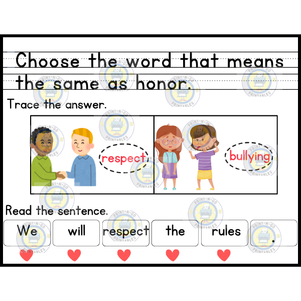 Synonyms and Sentences  PDF in 1st Grade
