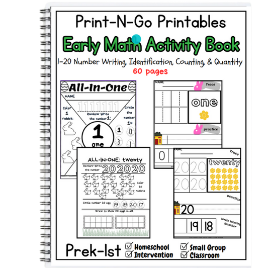 Let's Write Numbers: 1 to 20 - Activity Book - Downloadable PDF