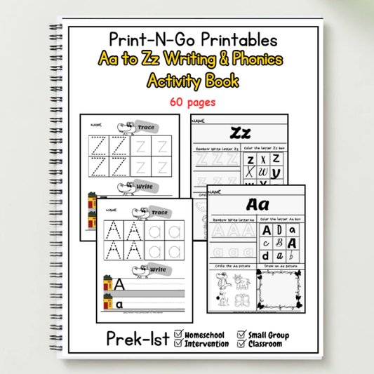 Let's Write ABC's - Aa to Zz Activity - Printable PDF