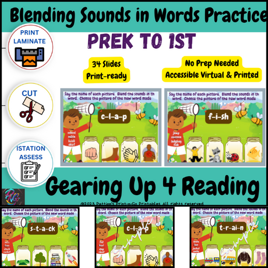 Blending Sounds in Words - Bugs Theme Digital/Printable Game Mats
