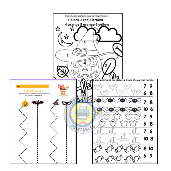 Halloween Fun Learning Pack 20-page |Prek-1st Instant Downloadable PDF