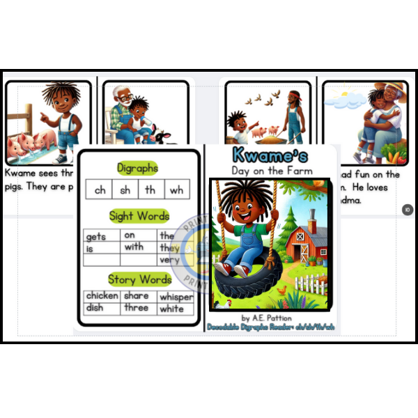 Kwame's Day on the Farm - Black and Brown Decodable Reader