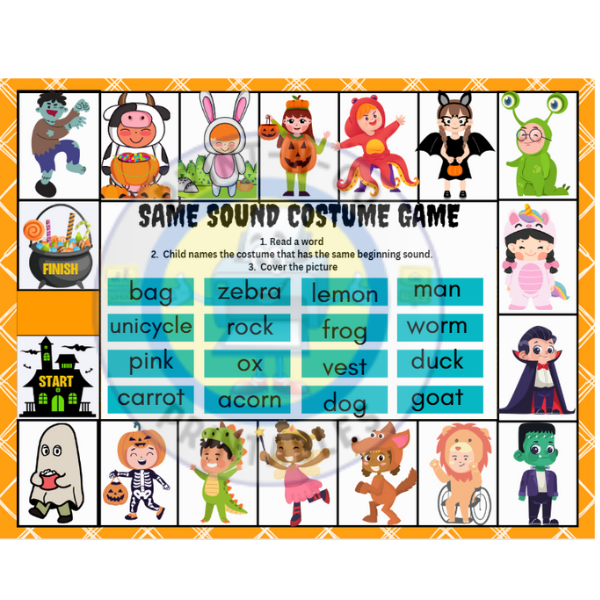 Halloween Phonics & Phonemic Awareness | 10 Game Boards |