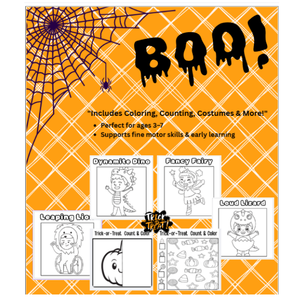 Halloween Party Coloring & Activity Book |Prek-1st | 25 pages